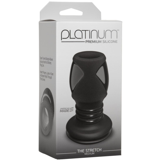 Анальний тунель, розмір Medium, чорний Doc Johnson Platinum Premium Silicone The Stretch Medium Black Doc Johnson Platinum Premium Silicone The Stretch Medium Black