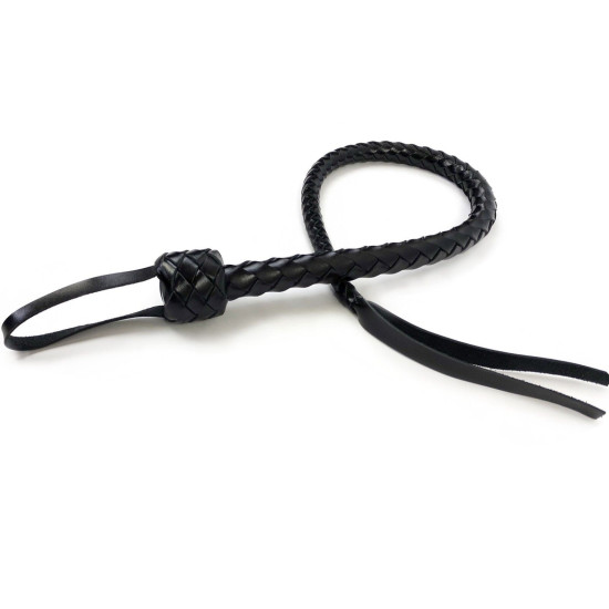 Гнучкий шкіряний батіг «Снейк», довжина 80 см, чорний Black Leather Snake Whip