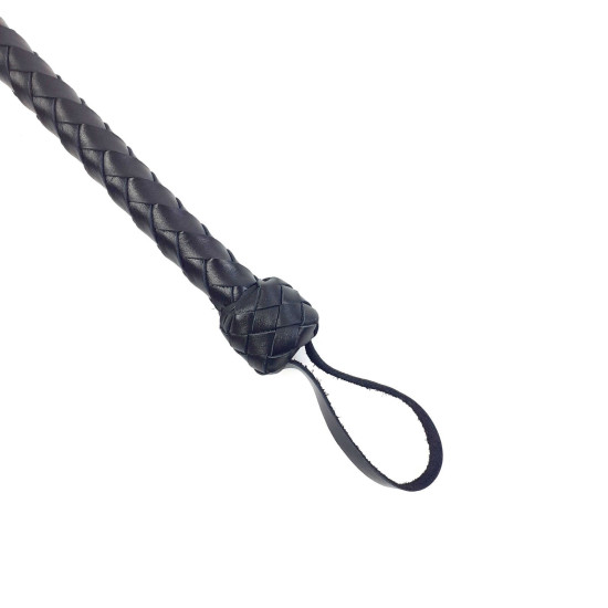 Гнучкий шкіряний батіг «Снейк», довжина 80 см, чорний Black Leather Snake Whip