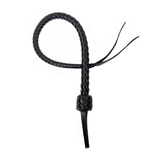 Гнучкий шкіряний батіг «Снейк», довжина 80 см, чорний Black Leather Snake Whip