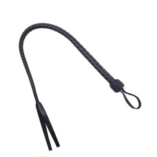 Гибкая кожаная плеть «Снейк», длина 80 см, черная Black Leather Snake Whip