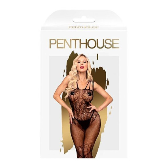 Бодістокінг із доступом до попки, чорний Penthouse Dirty Mind, XL