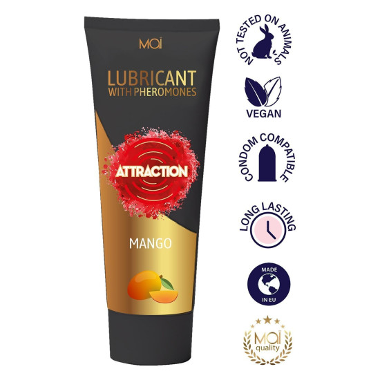 Змазка з феромонами та ароматом манго на водній основі MAI ATTRACTION MANGO, 100 ml