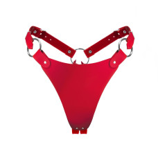 Классические трусики из натуральной кожи, красные Feral Feelings Red String Bikini