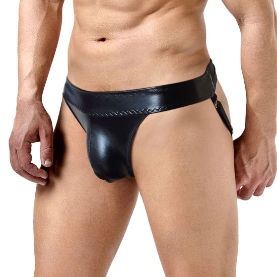 Мужские виниловые трусы, чёрные Art of Sex Atlante Black, XS-M