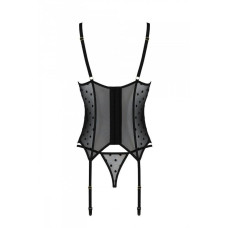 Корсет з відкритими чашками, чорний Passion Marina Corset Black, L/XL