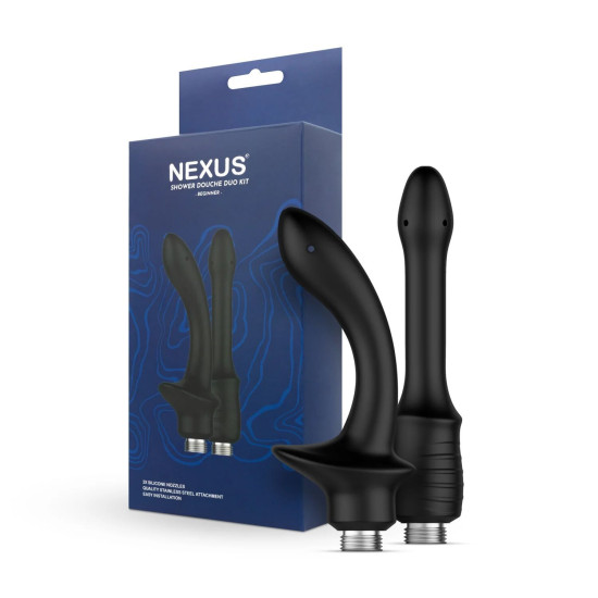 Набор насадок для анального душа, черный Nexus Beginner Shower Douche Duo Kit Black