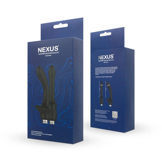 Набор насадок для анального душа, черный Nexus Beginner Shower Douche Duo Kit Black