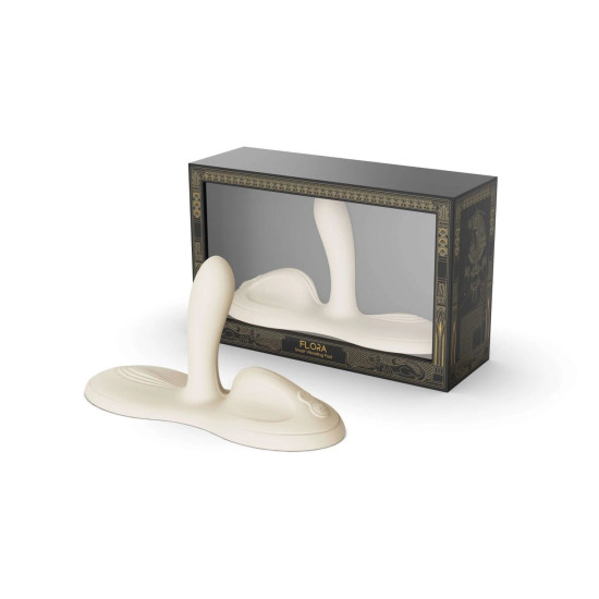 Смарт-вібратор Sit-on-top, 9 моторів, білий Zalo Flora Smart Vibrating Pad Ivory White