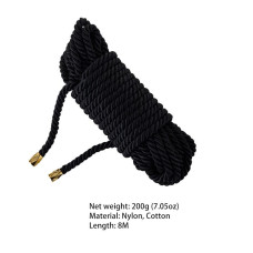 Веревка для Шибари, черная Lockink Sevanda Shibari Practice Rope Black, 8 м