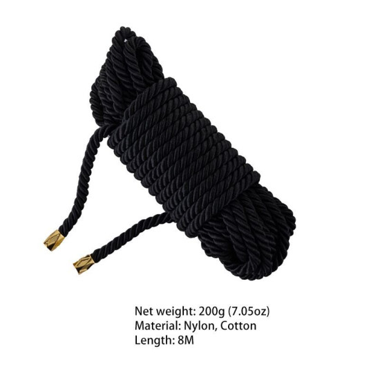 Веревка для Шибари, черная Lockink Sevanda Shibari Practice Rope Black, 8 м