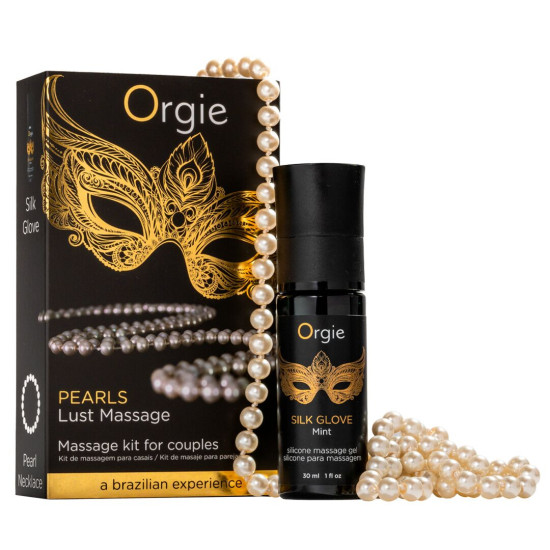 Набор для жемчужного массажа (силиконовый массажный гель и бусы) Orgie Pearls Lust Massage, 30 ml