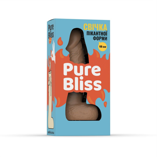 Свічка-член, коричнева, довжина 18 см Pure Bliss BIG Brown