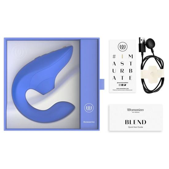 Вакуумний кліторальний стимулятор, синій Womanizer Blend Vibrant Blue