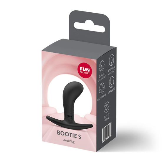 Анальная пробка с тонким ограничетелем, черная, диаметр 2.8 см Fun Factory BOOTIE S Black