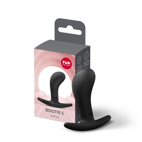 Анальная пробка с тонким ограничетелем, черная, диаметр 2.8 см Fun Factory BOOTIE S Black