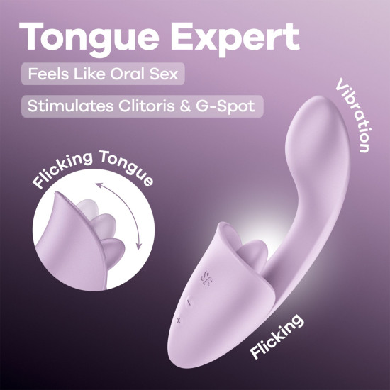 Вагинально-клиторальный вибратор с язычком Satisfyer Tongue Expert