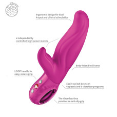 Вибратор-кролик для точки А с 2 моторами, 12 режимов, пурпурный Fun Factory Lady Bi Magenta