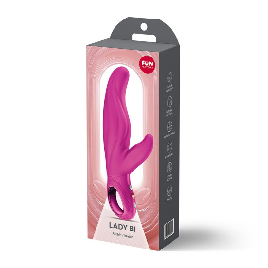 Вибратор-кролик для точки А с 2 моторами, 12 режимов, пурпурный Fun Factory Lady Bi Magenta
