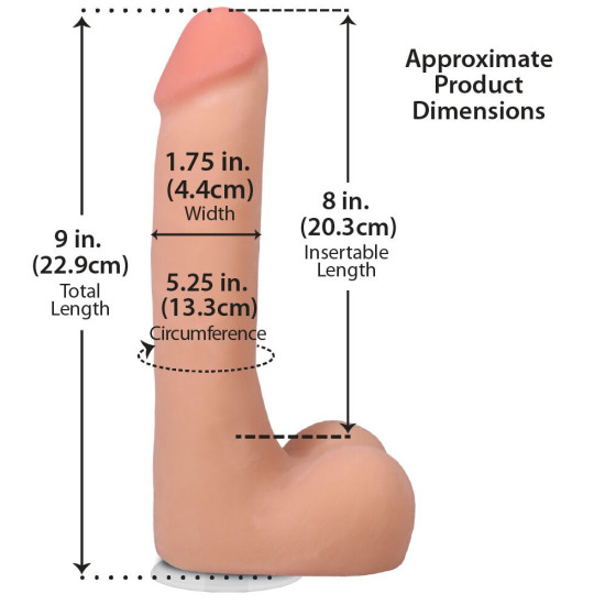 Фалоімітатор з мошонкою, довжина 22.9 см, ванільний Doc Johnson The Realistic Cock ULTRASKYN - 9 Inch with Balls Vanilla