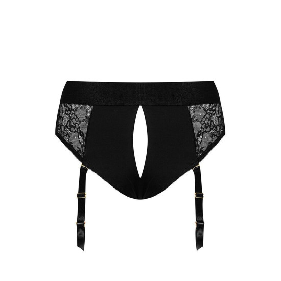 Кружевные трусы для страпона с подвязками для чулок Strap-On-Me DIVA HARNESS - L (мятая упаковка!!!)
