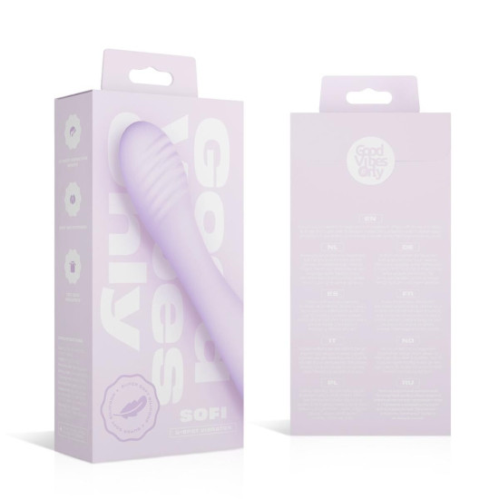 Вибратор для точки G из мягкого силикона, фиолетовый Good Vibes Only Sofi G-Spot Vibrator Soft Silicone Purple (мятая упаковка!!!)