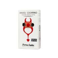 Эрекционное виброкольцо с рожками, красное Devol Cockring