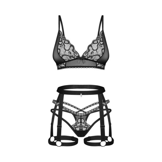 Комплект білизни Obsessive Blomentis 3-Pcs Set, M/L