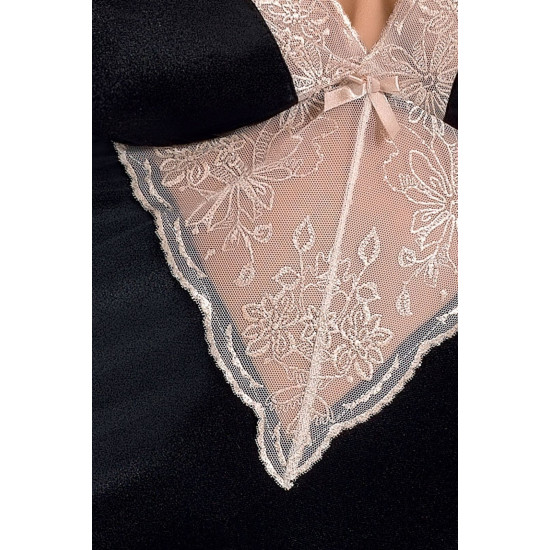 Корсет чорного кольору з пажами (трусики в комплекті) LOTUS CORSET Black, L/XL