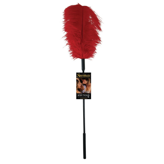Червоне перо страуса для вишуканих пестощів Sportsheets Ostrich Tickler Red