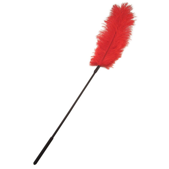 Червоне перо страуса для вишуканих пестощів Sportsheets Ostrich Tickler Red