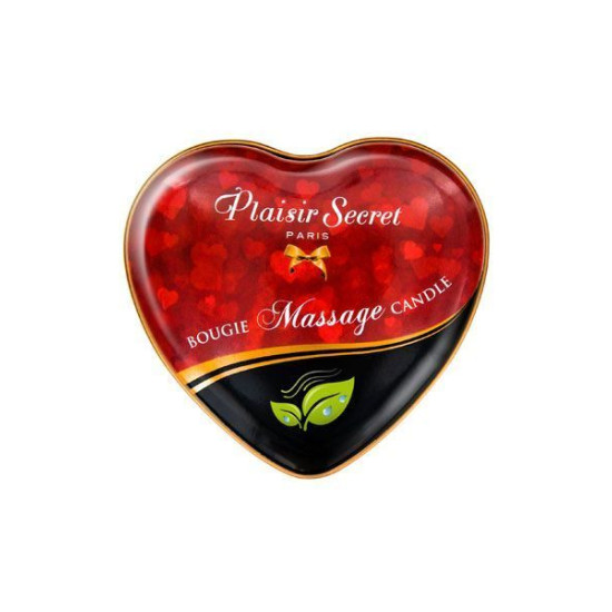 Масажна свічка у формі серця Plaisirs Secrets Natural, 35 ml