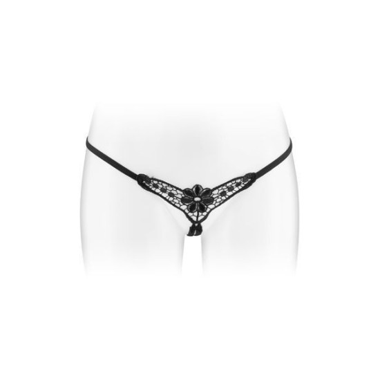 Трусики-стринги черного цвета с открытой промежностью Fashion Secret DANUTA