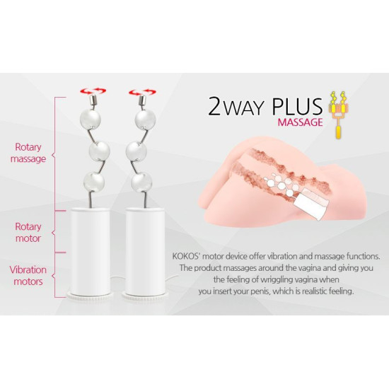 Мастурбатор с вибрацией и массажем Kokos Hera Hip Real 2WayPlus
