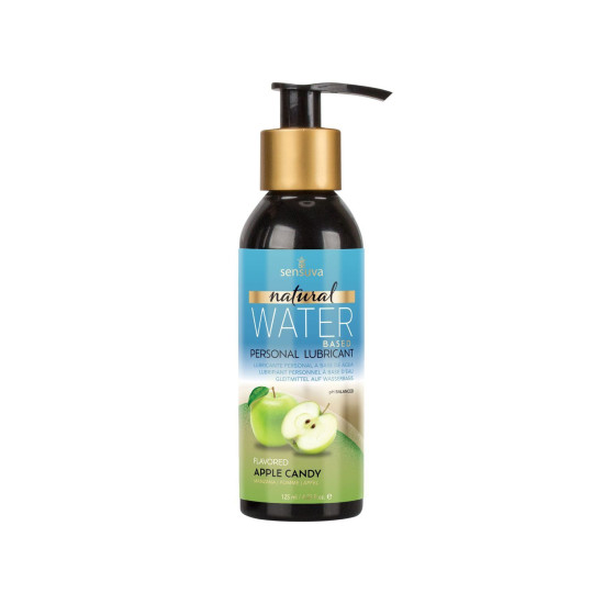 Съедобная смазка со вкусом яблочных конфет на водной основе Sensuva Natural Water-Based Apple Candy, 125 ml