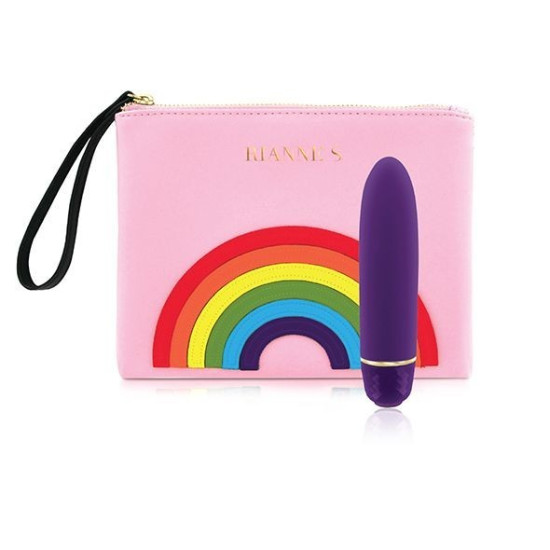 Мини-вибратор, 7 режимов, чехол-косметичка, тёмно-фиолетовый RIANNE S Classique Vibe Pride Deep Purple