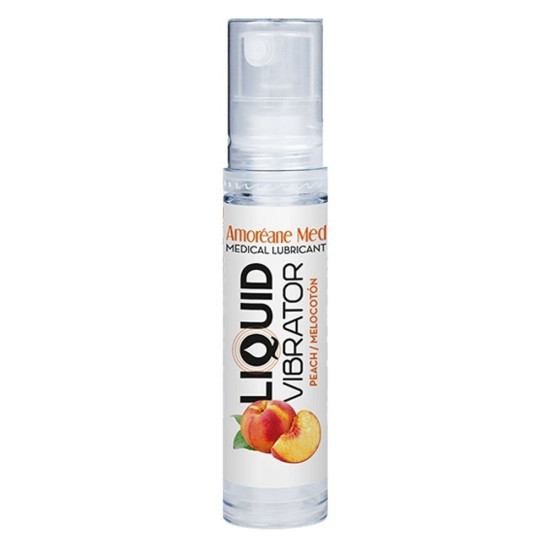 Персиковий лубрикант із ефектом рідкого вібратора Amoreane Med Liquid Vibrator Peach, 10 ml