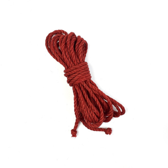 Джутовая веревка Шибари, БДСМ и эротического связывания, красная Shibari Rope Red, 8 м