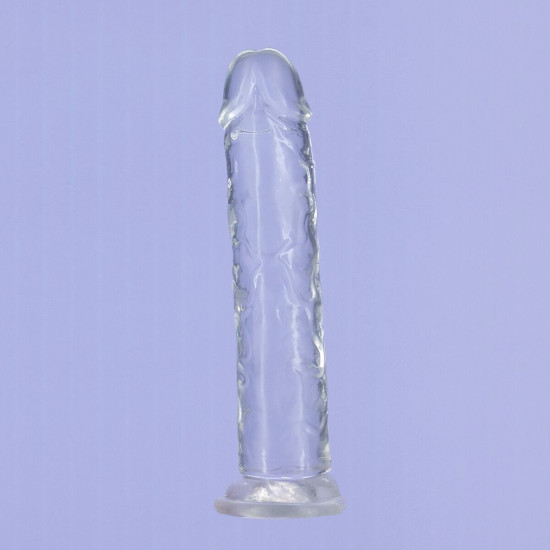 Прозрачный фаллоимитатор, длина 17,8 см, диаметр 3,8 см - Addiction Crystal Vertical Dong 7in