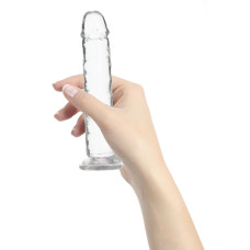 Прозорий фалоімітатор, довжина 17,8 см, діаметр 3,8 см - Addiction Crystal Vertical Dong 7in