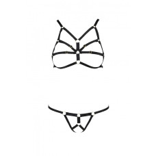 Комплект білизни зі стреп, чорний Passion Exclusive Armanda Set Black, L/XL