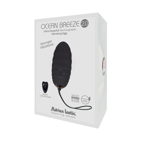 Віброяйце з пультом дистанційного керування, чорне Adrien Lastic Ocean Breeze 2.0 Black