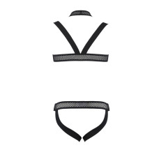 Комплект мужского белья с креплениями (трусы, шлейка), черный Passion 043 Jacob Black, S/M