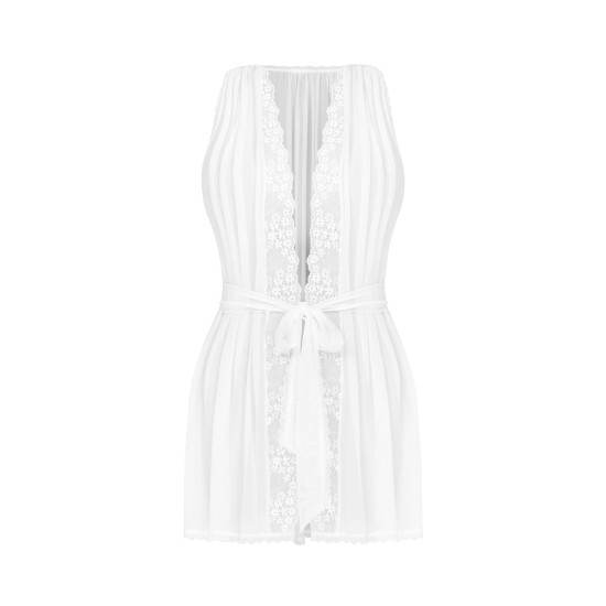 Полупрозрачный пеньюар, черный Obsessive Heavenly Peignoir Black, XL/2XL