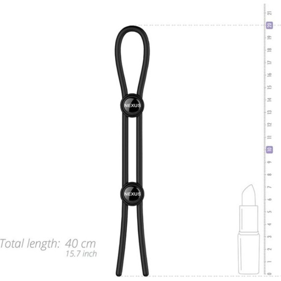 Ерекційне кільце з подвійною регульованою тугістю Nexus FORGE Double Adjustable Lasso Black