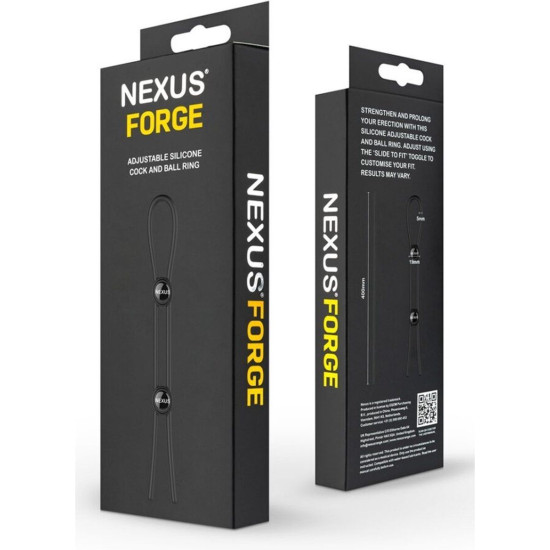 Ерекційне кільце з подвійною регульованою тугістю Nexus FORGE Double Adjustable Lasso Black