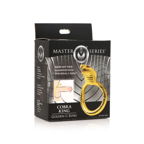 Эрекционное кольцо с головой кобры, золотистое Master Series Cobra King Golden Cock Ring