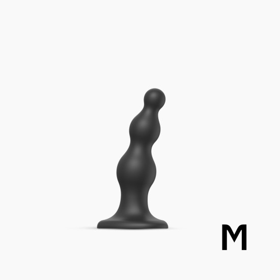 Насадка для страпона з намистинами, чорна Strap-On-Me Dildo Plug Beads Black, M