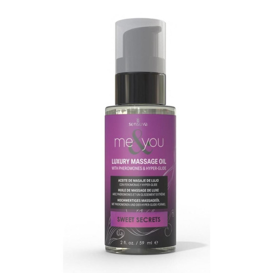 Массажное масло с ароматом граната, инжира, кокоса и плюмерии Sensuva Me&You Sweet Secrets, 59 ml