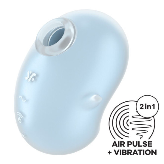 Вакуумный клиторальный стимулятор с вибрацией, синий Satisfyer Cutie Ghost Blue